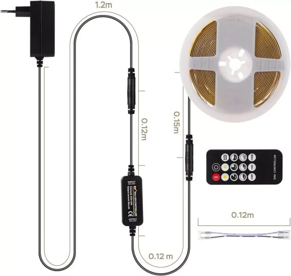 Світлодіодна стрічка Luktix COB 10M, світлодіодні стрічки натурального білого кольору 4000K, світлодіодна стрічка | Зображення 2