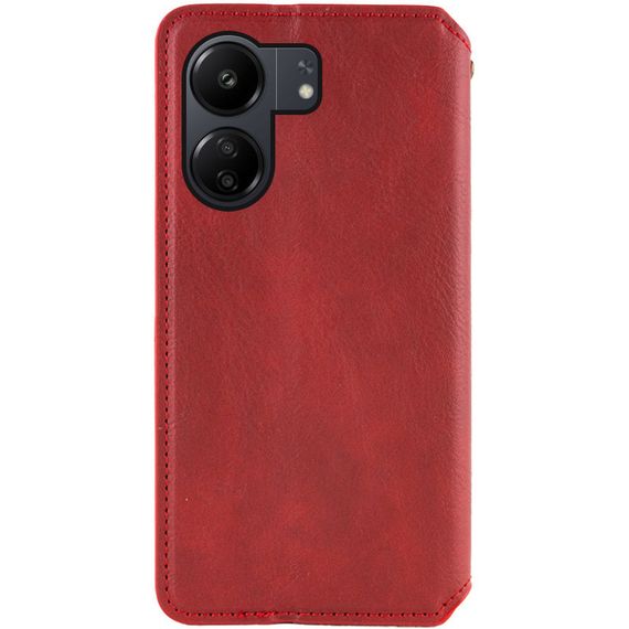 Шкіряний чохол-книжка GETMAN Cubic (PU) для Xiaomi Redmi 13C / Poco C65 Червоний | Зображення 5