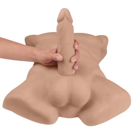 Торс з фалоімітатором на присосці SilexD Apollo L Male Torso Caramel | Зображення 4