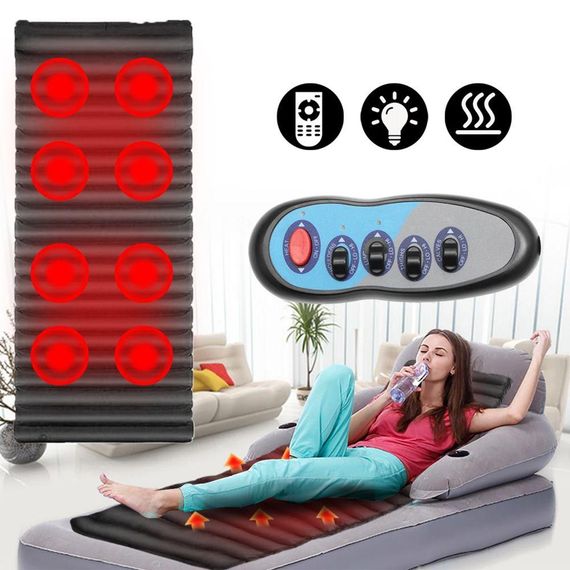 Массажный матрас с подогревом и пультом (170х58х3,5см) / Электронный вибромассажный коврик для спины и шеи | Зображення 1
