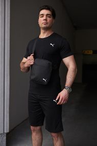 Комплект чоловічий Puma: футболка чорна + шорти чорні + барсетка чорна (9986866539)