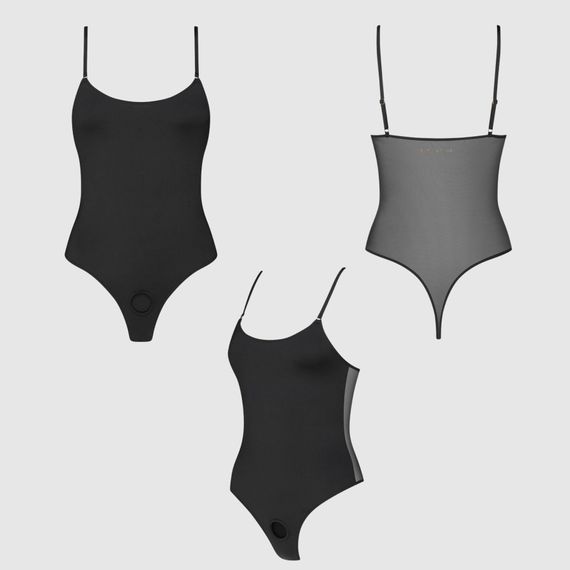 Боді з фіксацією ділдо Strap-On-Me Harness Body Signature - XS - Black, Чорний, XL | Зображення 1