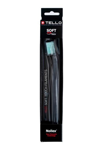 Зубна щітка Tello 4920 Soft Black, d 0.12mm, блакитна
