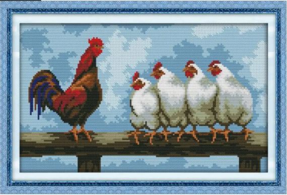 Набір для вишивання за нанесеною на канву схемою "Line up". AIDA 14CT printed 37*22 см