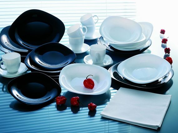 Столовий сервіз Luminarc Carine Black/White N1500, 30 предметів, на 6 персон