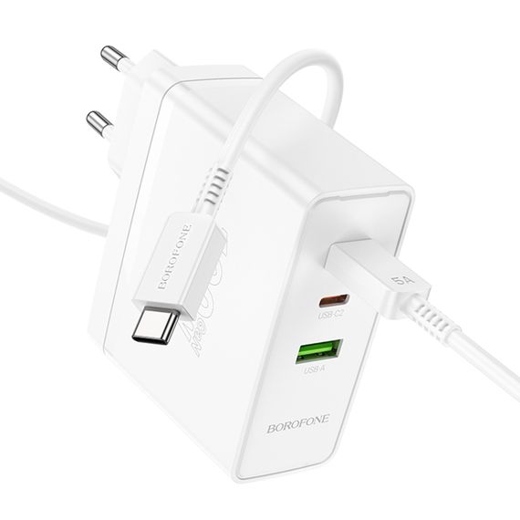 МЗП Borofone BN11 Imperial PD100W+QC3.0 (1USB-A/2C) + кабель Type-C to Type-C White | Зображення 3