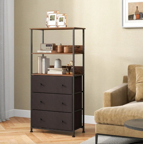Стелаж Costway Skiff із текстильними ящиками в стилі Loft | Зображення 2