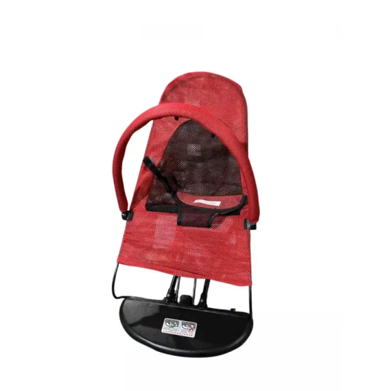 Шезлонг-качалка для новорожденных с ремнями безопасности LullaRock Red | Зображення 1