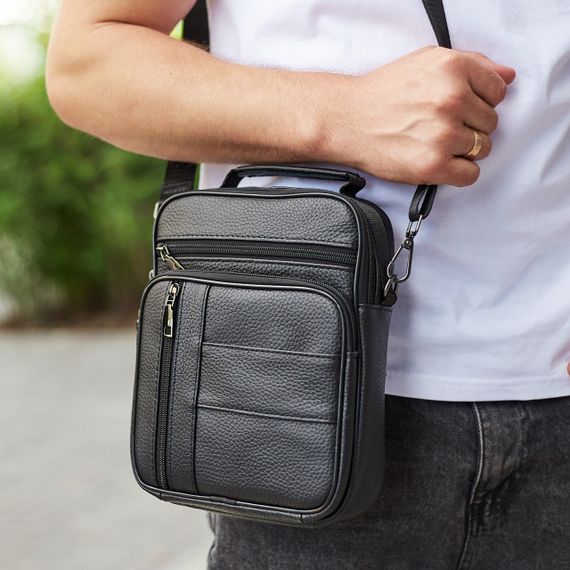 Чоловіча шкіряна сумка-барсетка через плече чорна Bexhill BX-02103 | Зображення 3