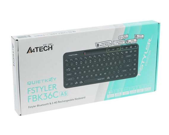 Клавіатура бездротова A4Tech Fstyler FBK36С AS, колір чорний | Зображення 6