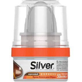 Крем блиск Silver Premium для взуття з аплікатором коричневий 50 мл