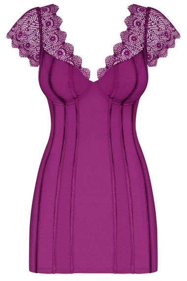 Сорочка Obsessive Moketta chemise Фиолетовый S/M | Зображення 2