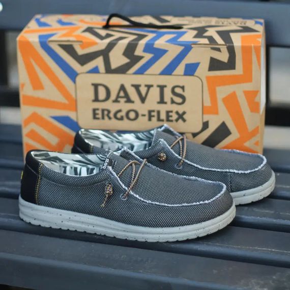 Тканевые мокасины серого цвета 42 размер