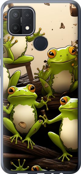 Чехол на Oppo A15s Жабки "5656u-2527-17620"