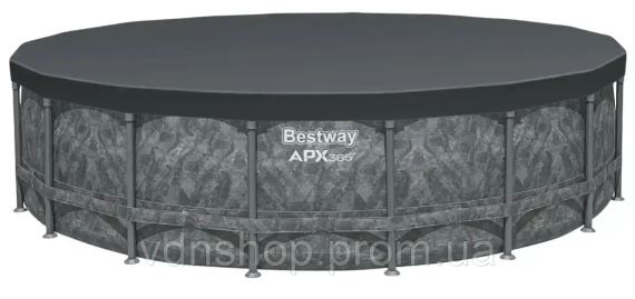 Каркасний круглий басейн 549х132 см на 26 000 л з фільтр-насосом, сходами, тентом Bestway 561KC | Зображення 4