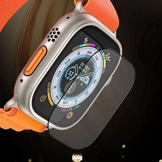 Захисне 2.5D скло Blueo Corning Gorilla Glass для Apple Watch Ultra 1/2/3 49mm Чорний | Зображення 2