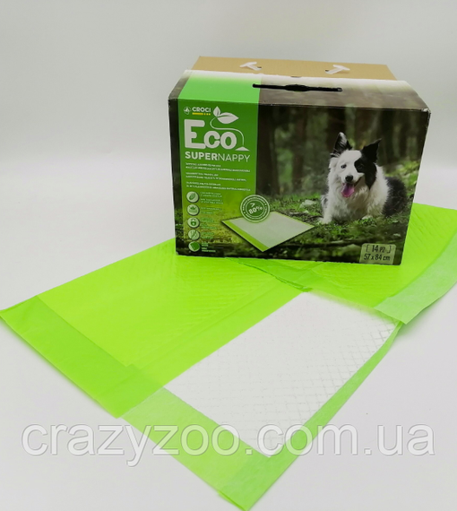 Пеленки для собак Croci Super Nappy Eco биоразлагаемые 14 шт 57х84 C6028484 | Зображення 1