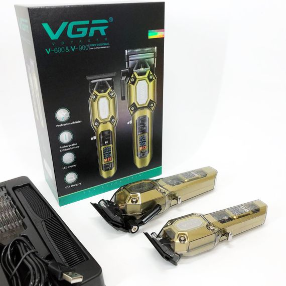 Стильная машинка для стрижки VGR 2 в 1 VGR V-600 V-900, Профессиональный триммер с набором насадок CZ-15 | Зображення 4