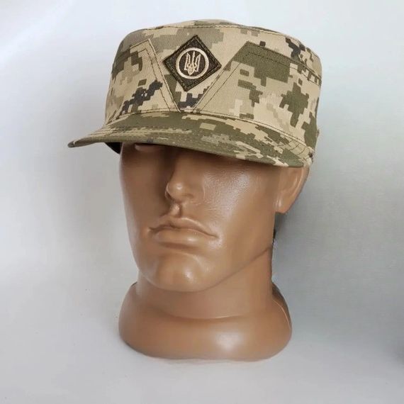 Кепка гетьманка Піксель,кепка мабута піксель ЗСУ, кепка піксель з гербом чоловіча 55
