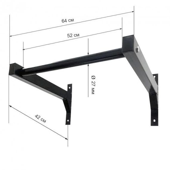 Турник настенный черный NE-TR-20-B | Зображення 2