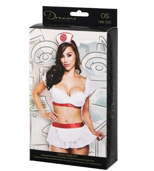 Ігровий костюм медсетри Baci Cheeky Nurse Lingerie White/Red OS | Зображення 2