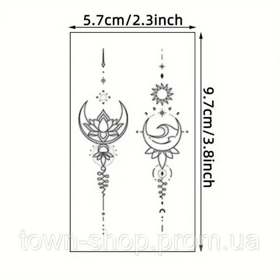 Набор детских временных тату "Черные мини №2" black-tattoo-mini-set-2-3, 30 штук по 9,5*5,5 см | Зображення 7
