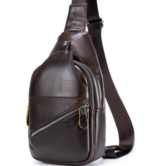 Сумка-слінг чоловіча шкіряна коричнева Tiding Bag - MK03983 | Зображення 4