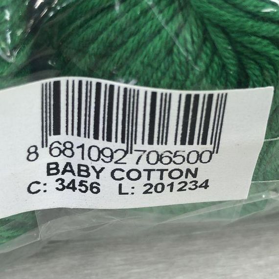 Пряжа Gazzal – Baby Cotton колір 3456 Зелений | Зображення 2