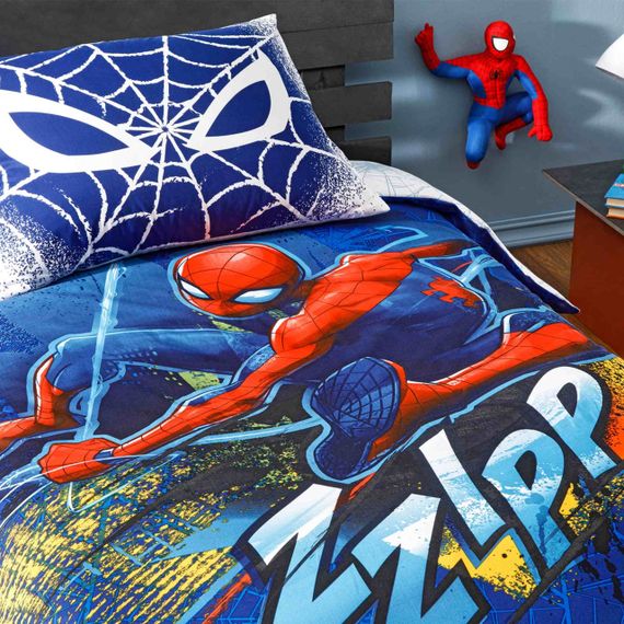 Постільна білизна TAC Disney 160×220 см Spiderman Blue City | Зображення 2