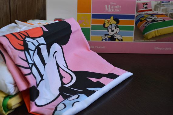 Постільна білизна TAC Disney 160×220 см Minnie Mouse Rainbow | Зображення 2