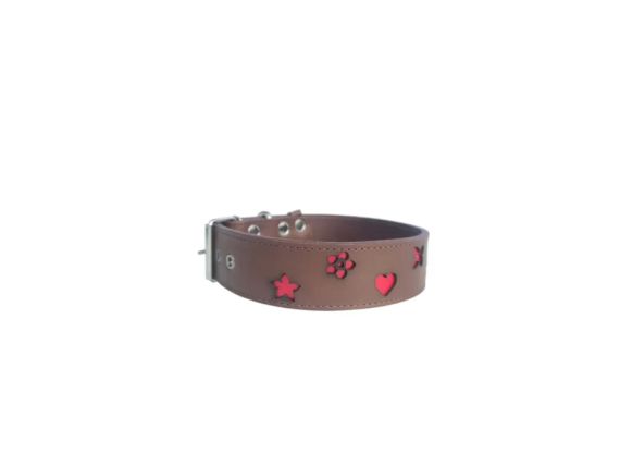 Шкіряний нашийник для собак Brown Heart коричневий | Зображення 3
