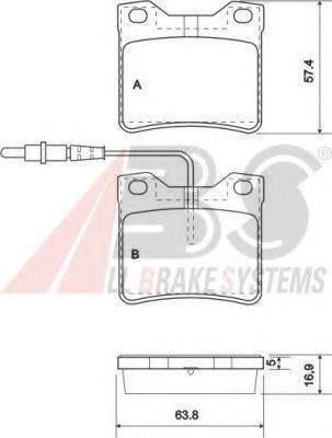 Колодка гальм. диск. MB V KLASSEVITO задн. (вир-во ABS) A.B.S. 37009 на MERCEDES-BENZ VITO автобус (638)