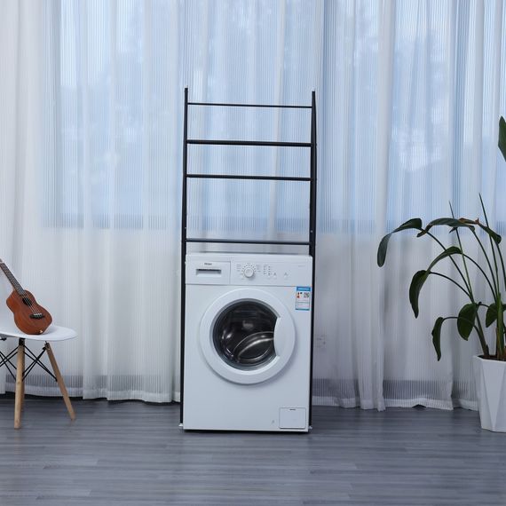 Стелаж над пральною машиною підлоговий Bonro Бонро B11 чорний (42400256) | Зображення 2