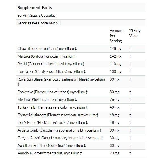 Натуральная добавка для иммунитета Fungi Perfecti MyCommunity, Comprehensive Immune Support 120 Veg Caps FPI-03813 | Зображення 4