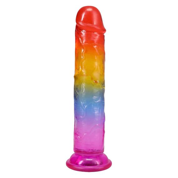 Дилдо Doc Johnson Crystal Jellies - 7 Inch Сlassic Dong - Rainbow Sex Aura | Зображення 2