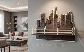 Настенная ключница из дерева Деревянный органайзер для ключей Держатель для хранения Персонализация