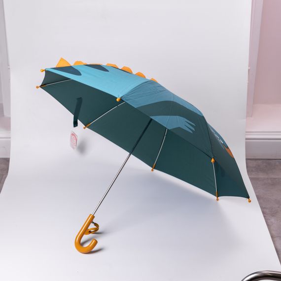 Класична дитяча парасолька-тростина механічна з поліестеру міцна надійна 8 спиць діаметр 89 см Зелений HP-23-12GR | Зображення 1