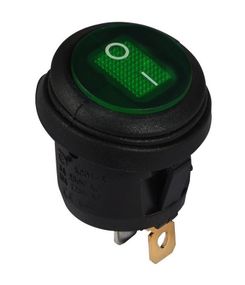 Перемикач KCD1-5-101WN G/B 220V 1 кл зелена цілий вологозахищена з підсвічуванням Ny95500723