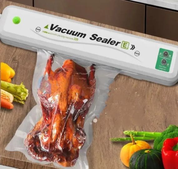 Домашній вакуумний пакувальник їжі Vacuum SeaIer-E + рулон 25х500 см. Вакууматор автоматичний для продуктів. | Зображення 2