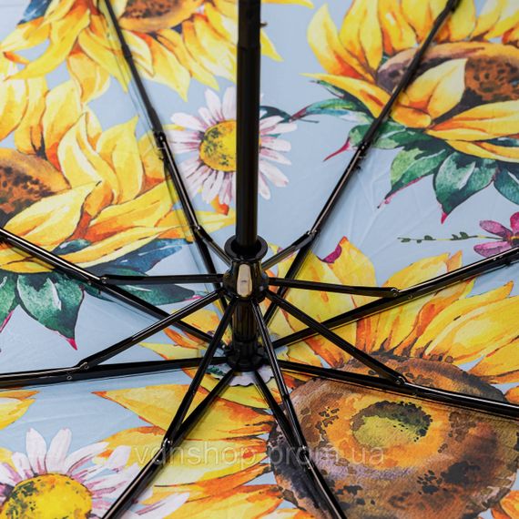 Парасолька механічна елегантна з принтом міцна надійна з поліестеру діаметр 100 см Жовтий HP-23-14Y | Зображення 9