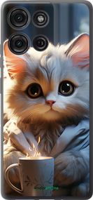 Чохол на Motorola Moto G75 5G Білий кіт "5646u-3890-2448"