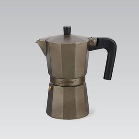 Кофеварка гейзерная алюминиевая Maestro MR-1666-9 BROWN, 450 мл (на 9 чашек), для дома и офиса