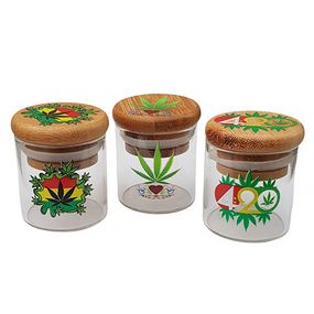 Герметичный Контейнер Для Хранения Трав Bamboo glass jars