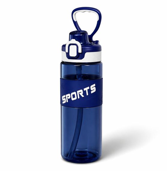 Спортивная бутылка для воды Sport 500 мл (0,5 л) синяя, ударопрочный Тритан (BPA Free), с трубочкой и ручкой | Зображення 1