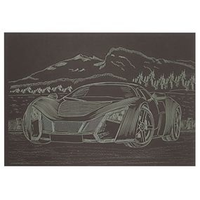 Гравюра А5 "Спорткар-1" ГрА5з-6 эконом вариант в пакете 21 х 14,8 см