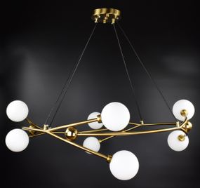 Люстра підвісна на 8 лампочок 26855 Латунь 50-150х87х87 см.