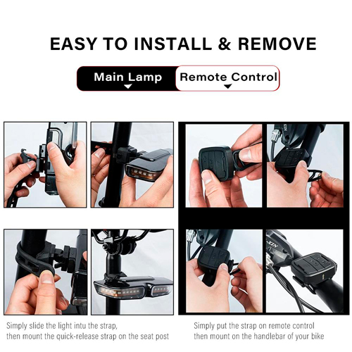 Задній габаритний велоліхтар з поворотами XA-817, дистанційний пульт, ЗП Type-C, АКБ CR2032 | Зображення 5