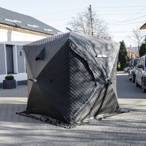 Палатка зимняя утепленная "Куб" 210х210х210 для рыболова туризма кемпинга и путешествий Черная LU-BD18B