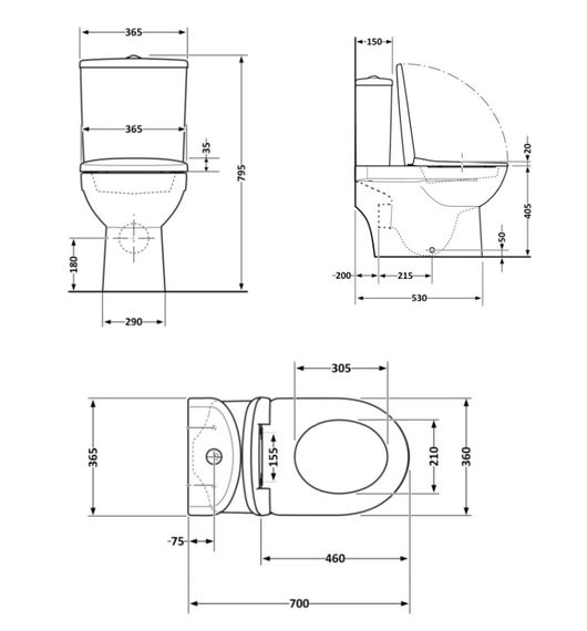 Унітаз-моноблок підлоговий Qtap Kolibri Ultra Quiet з сидінням Slim Duroplast/ Soft-close/ Quick Release QT10226380W | Зображення 1