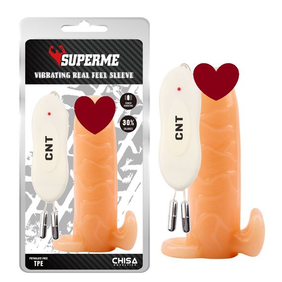 Насадка на член Chisa SuperMe Vibrating Real Feel Sleeve з вібрацією Sex Aura